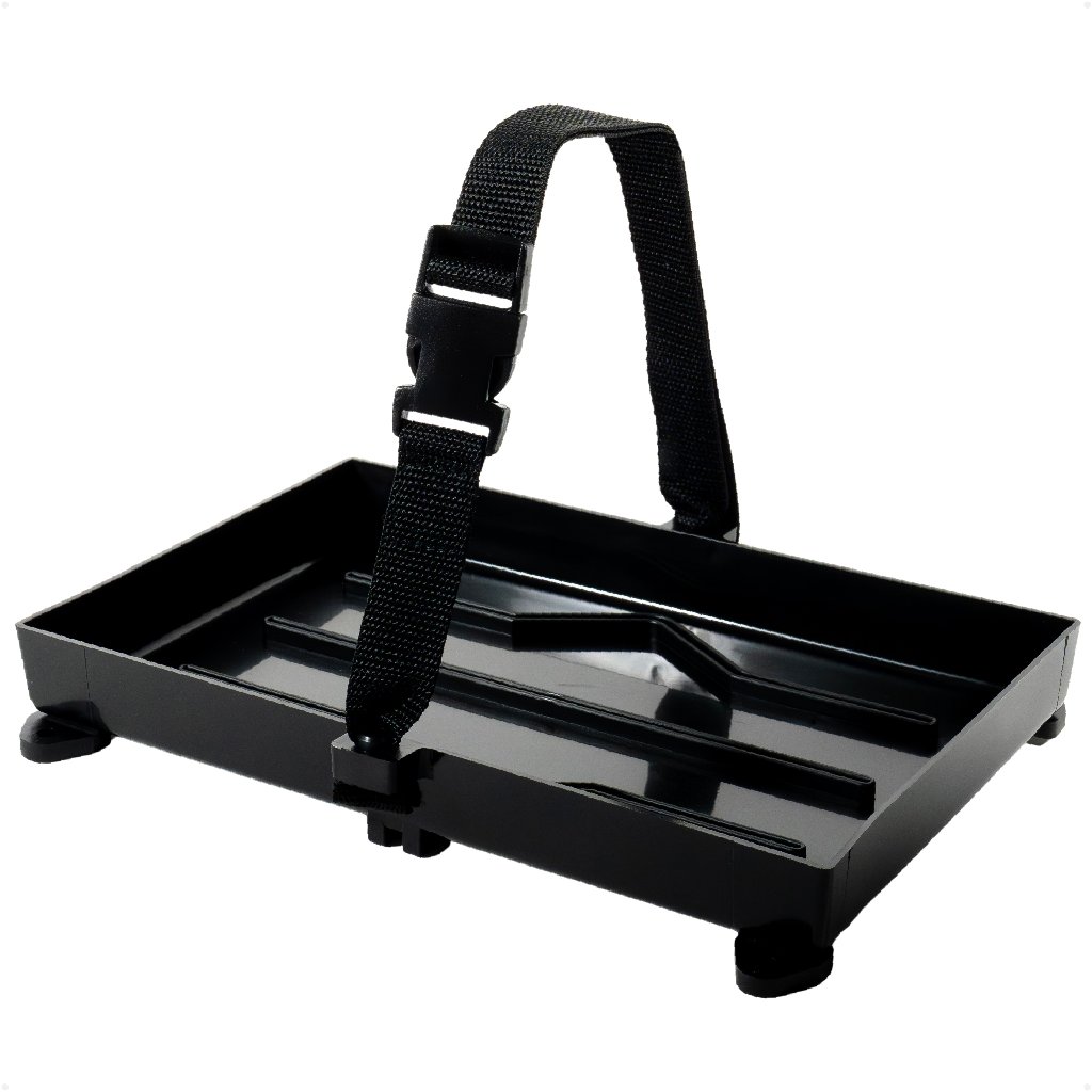 Group 24 Battery Tray with Hold-Down Strap, Black, 11