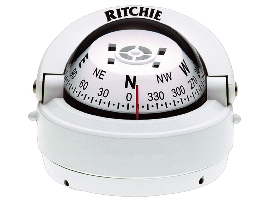 Marine Explorer Compass White Surface Mount for Boat &