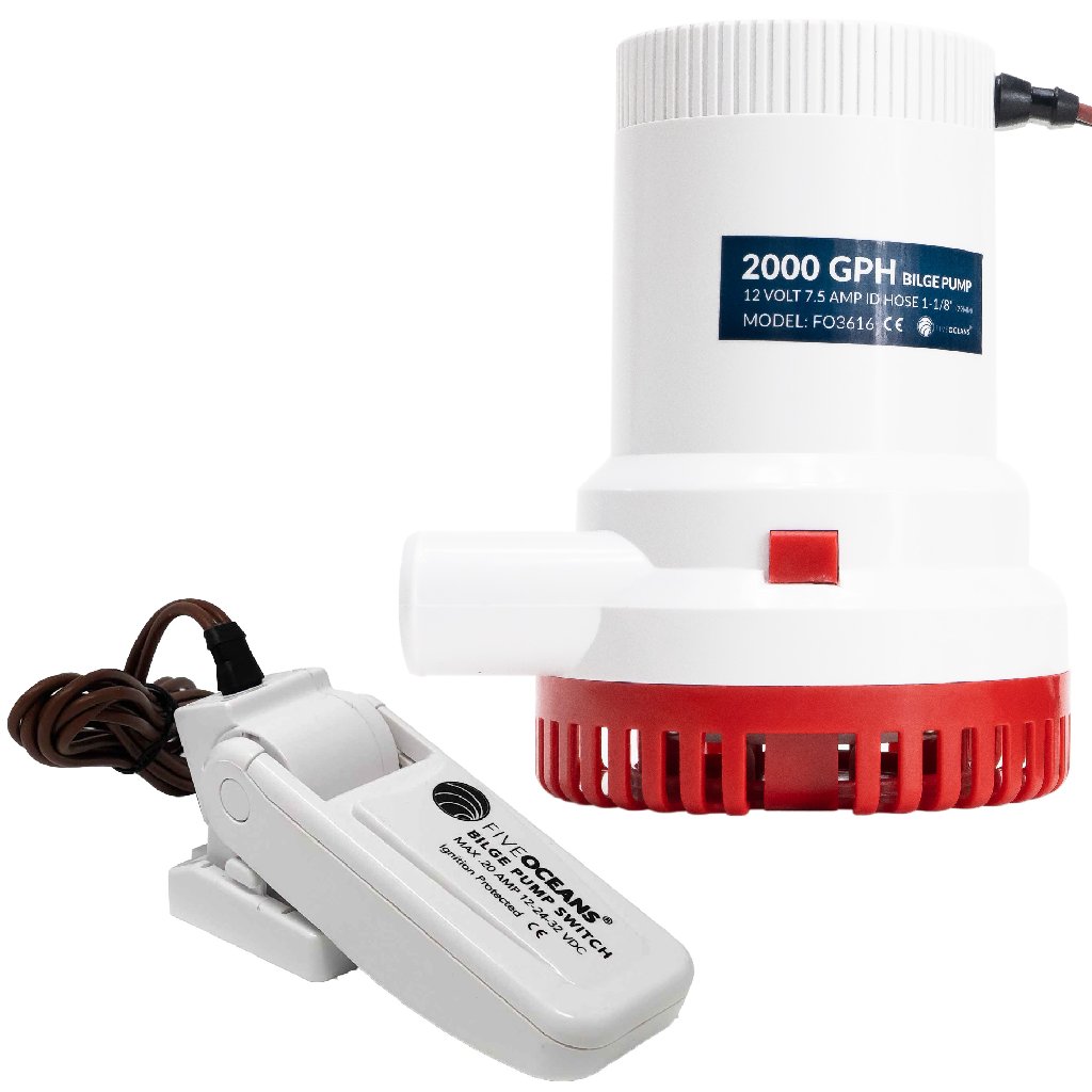 2000 GPH / 7571 LPH Automatic Bilge Pump Kit, 12V -