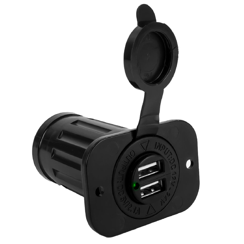 2-Port USB Charger Socket, 12-24V - FO3656