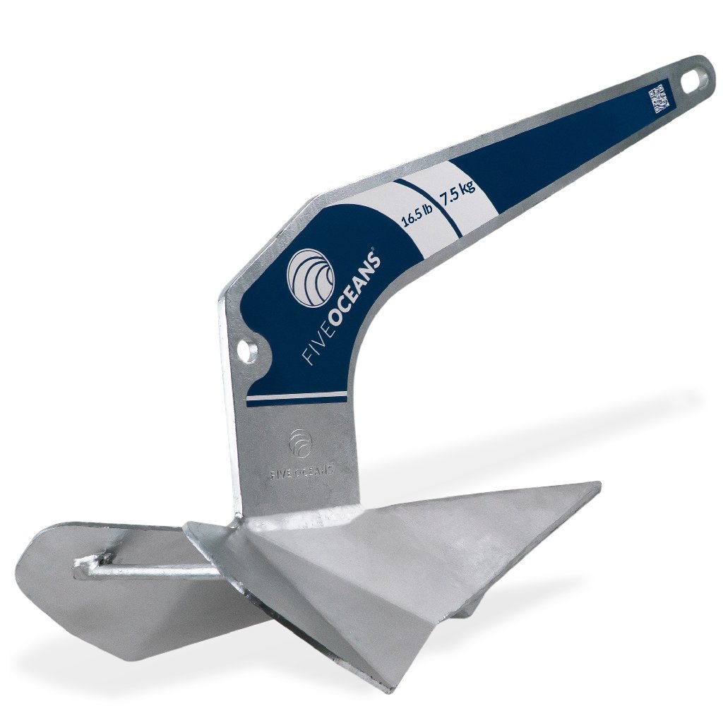 16.5 Lb / 7.5 Kg. Delta Anchor, Galvanized Steel -
