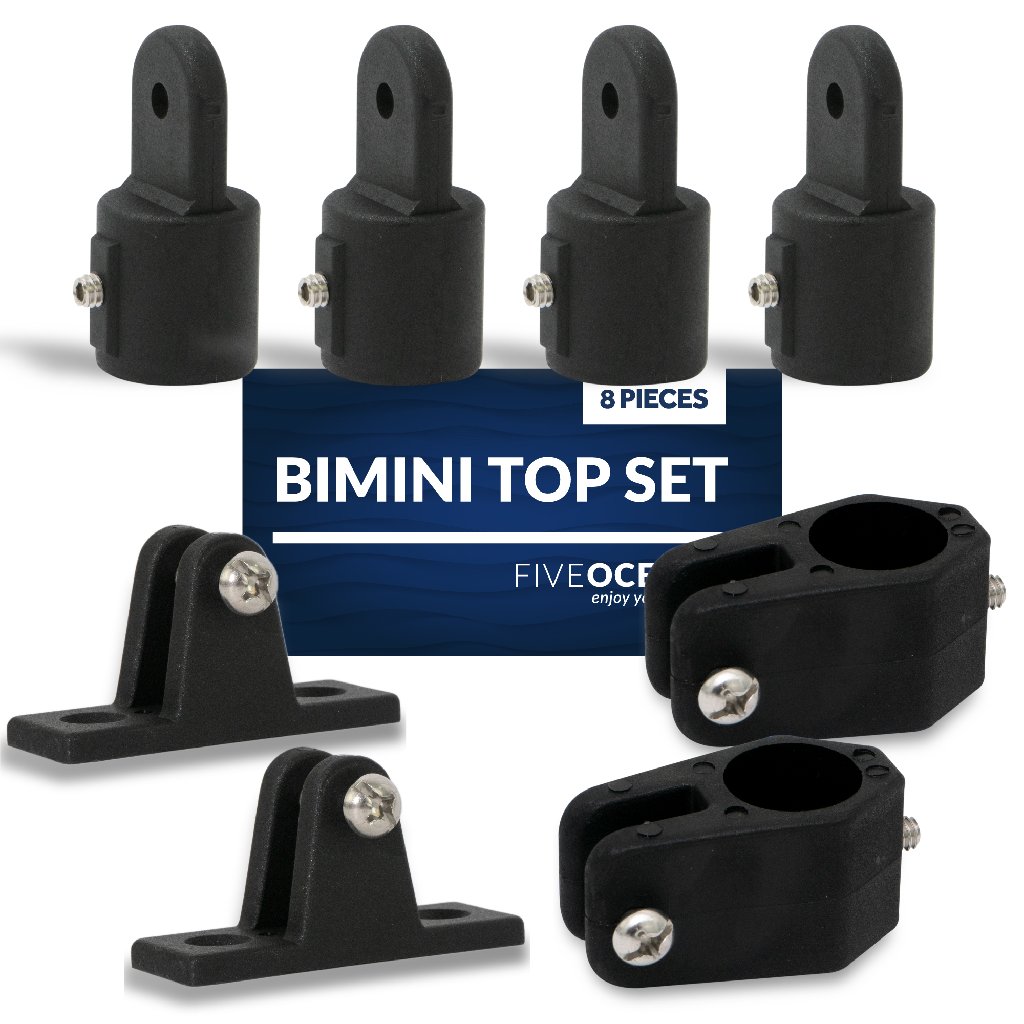Black Plastic 8 Piece Bimini Top Set, 7/8 inches Five Oceans FO-3847-C2 ...