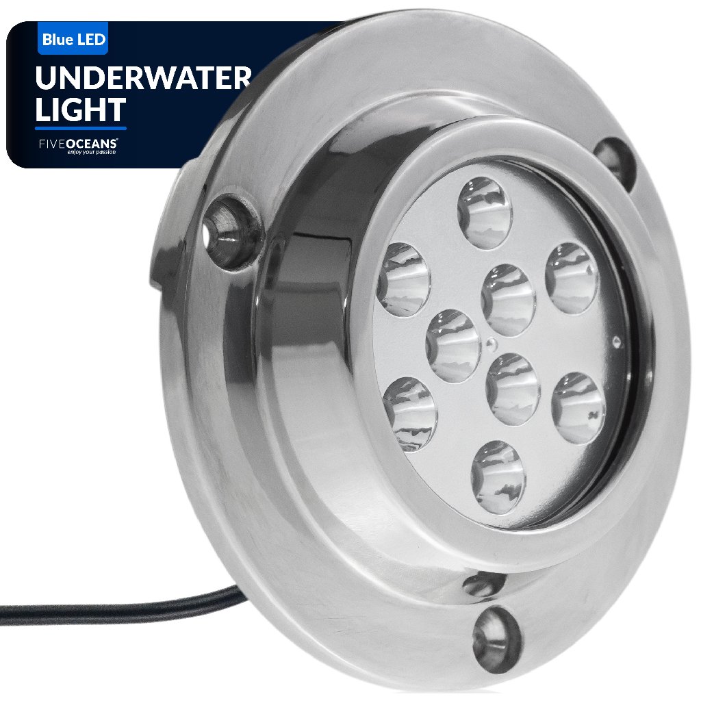 Round 9 Blue LED Underwater Boat Light FO-4005