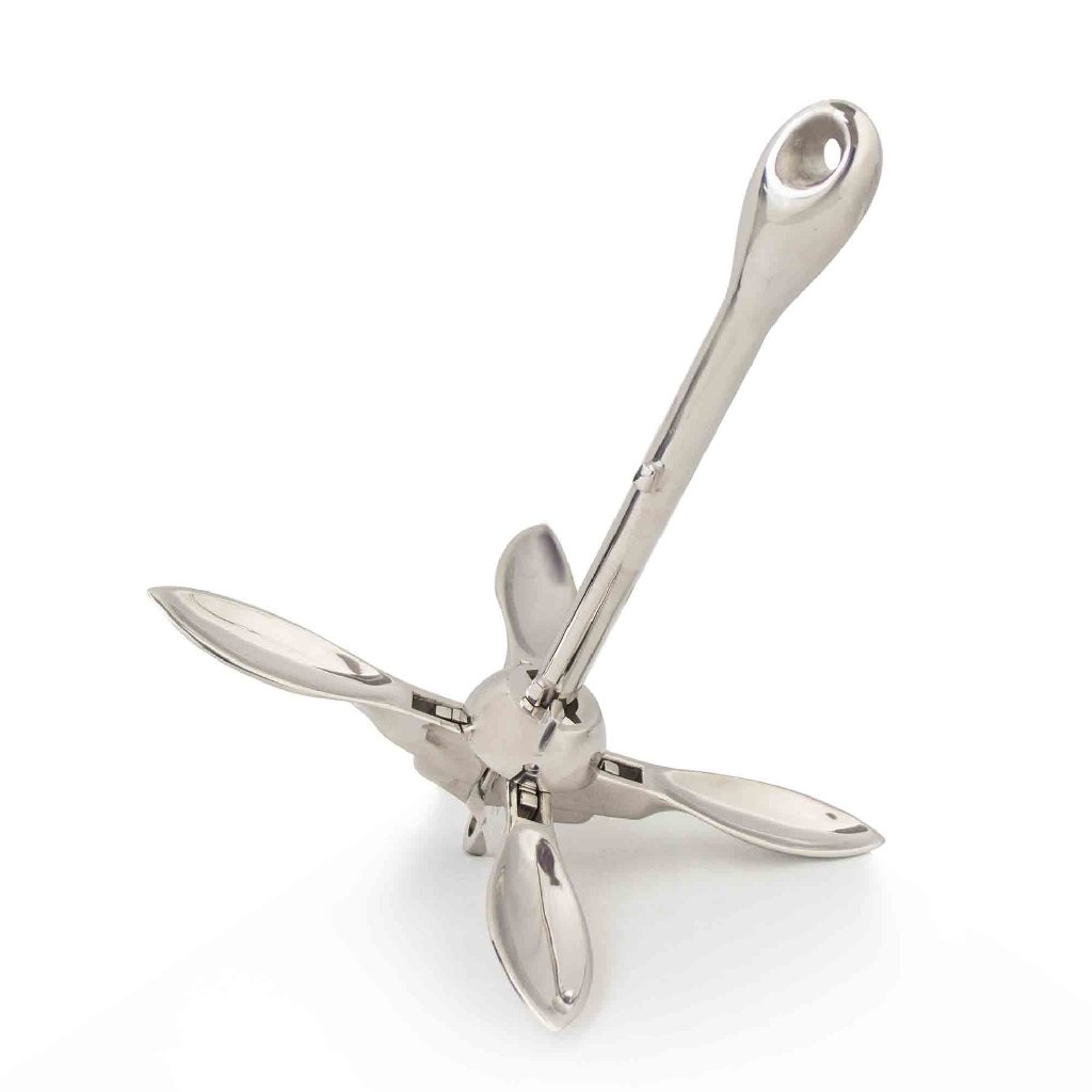 7 Lbs 5.5 Lbs Five Oceans Stainless Steel Folding Grapnel Anchor 3.3 Lbs