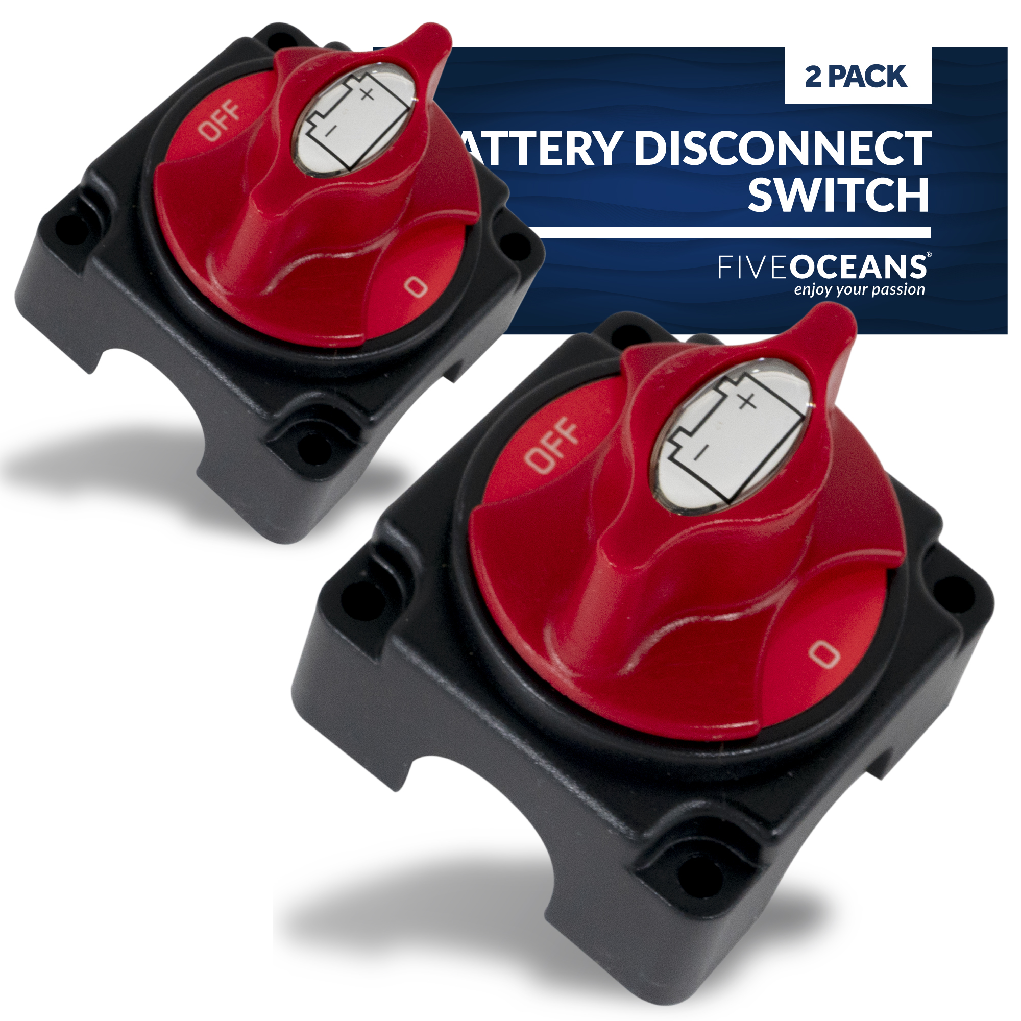 Single Circuit On-Off Battery Disconnect Switch with Knob, 250 Amp