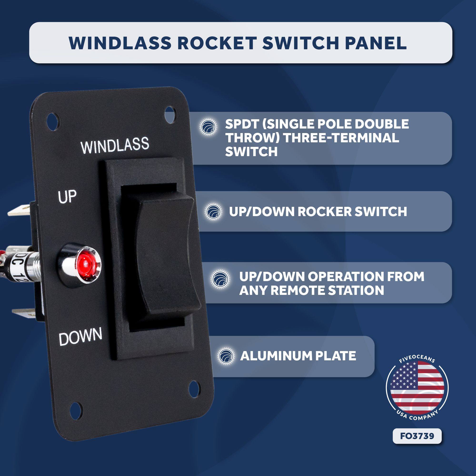 Anchor Windlass Up/Down Rocker Switch Panel, 12V Five Oceans FO3739 eBay